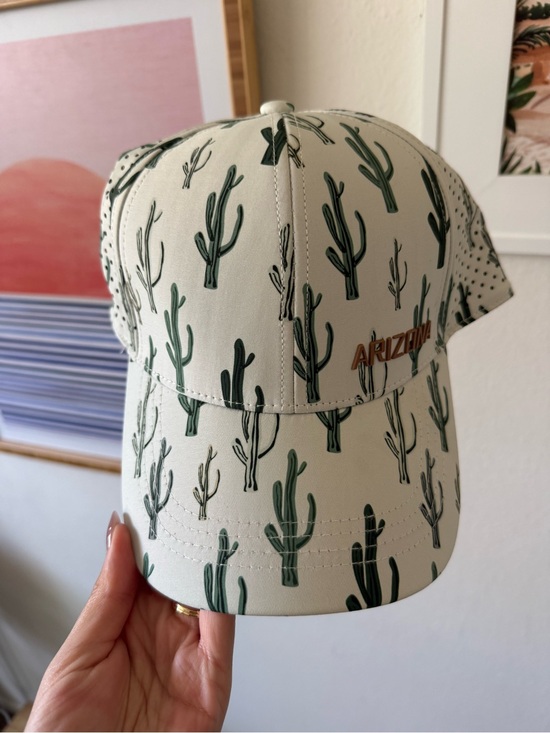 Robin Ruth Accessories - Robin Ruth Arizona White Baseball Cap with Green Cactus Print